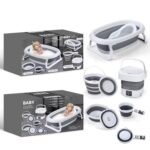 Baignoire Pliable Bébé 5 en 1 – Kit Complet & Pratique