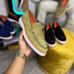 Mocassins en daim vert – Style audacieux et confort premium