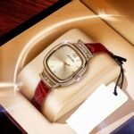 Montre Femme MSTTANG Élégante – Bracelet Cuir Noir ou Rouge Luxe