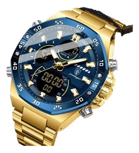 L’audace du doré, l’élégance du bleu. Montre Poedagar or bleu – Luxe – Image 1