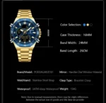 Montre Poedagar or bleu – Luxe – Image 2