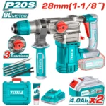 Marteau Perforateur TOTAL 20V – Brushless 28mm 3 Fonctions
