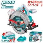 Scie Circulaire Sans Fil TOTAL 20V – Brushless Ø185mm