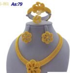 Ensemble de bijoux luxe avec motif de fleurs