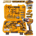 Kit Perceuse Visseuse Sans Fil INGCO 165 Pièces 20V P20S