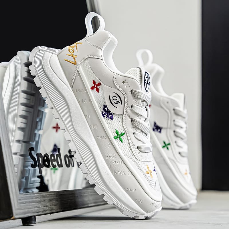 baskets blanches pour hommes Langhua HK92. baskets blanches pour hommes Langhua HK92 – Image 1