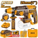 Perforateur INGCO 20V 26mm brushless SDS+ pro kit