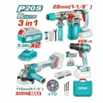 Pack TOTAL 20V 3 outils brushless pro avec batteries