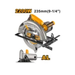 Scie circulaire INGCO 2200W 235mm puissante pro bois