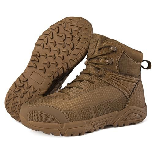 Bottes tactiques montantes robustes antidérapantes terrain Bottes tactiques montantes robustes antidérapantes terrain – Image 1