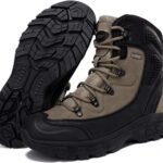 Bottes tactiques militaire outdoor robustes antidérapantes kaki