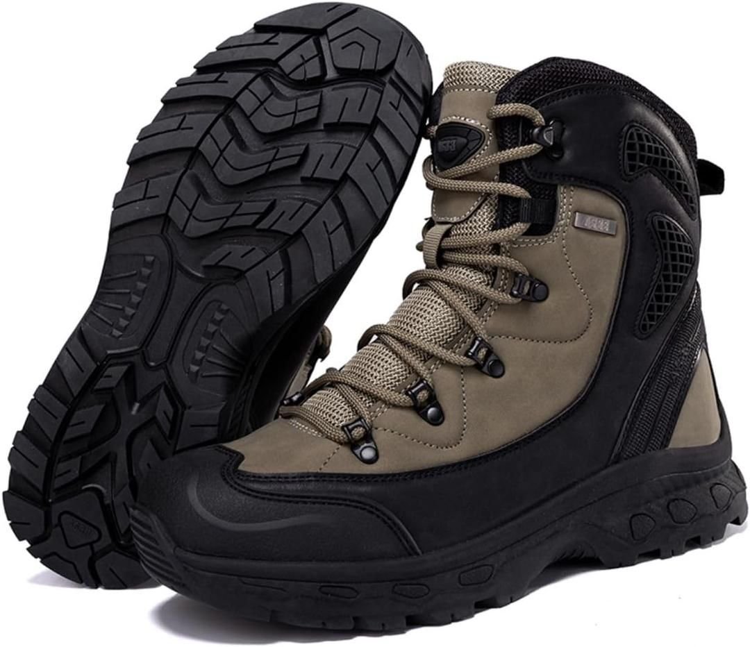 Bottes tactiques outdoor robustes antidérapantes kaki Bottes tactiques militaire outdoor robustes antidérapantes kaki – Image 1