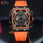 Montre Homme CURREN Sport Orange - Chronographe & Look Tech – Image 2