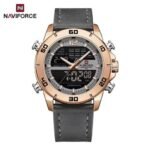 Montre NAVIFORCE Homme - Quartz Double Affichage Or Rose/Gris