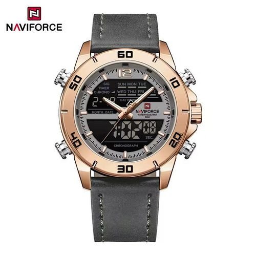 Montre NAVIFORCE Homme - Quartz Double Affichage Or Rose/Gris Montre NAVIFORCE Homme - Quartz Double Affichage Or Rose/Gris – Image 1