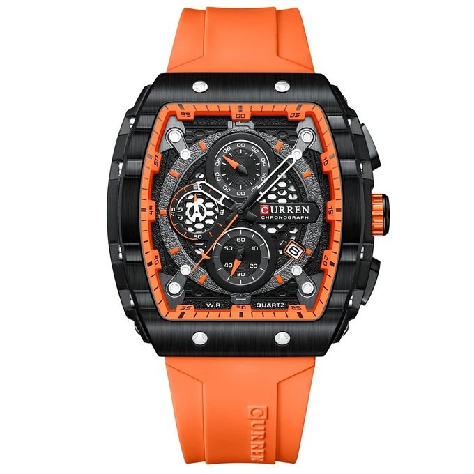 Montre Homme CURREN Sport Orange - Chronographe & Look Tech Montre Homme CURREN Sport Orange - Chronographe & Look Tech – Image 1