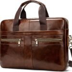 Sacoche Ordinateur en Cuir Marron - Sac de Travail Homme