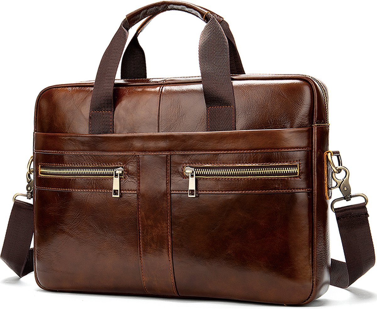 Sacoche Ordinateur en Cuir Marron - Sac de Travail Homme Sacoche Ordinateur en Cuir Marron - Sac de Travail Homme – Image 1