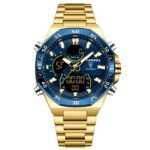 Montre POEDAGAR Homme Or & Bleu - Double Affichage & Sport