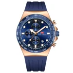 Montre MINI FOCUS Homme Luxe - Chronographe Bleu & Or Rose