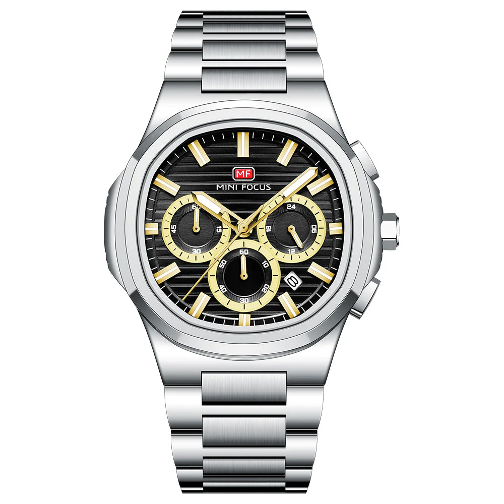Montre MINI FOCUS Homme Luxe - Acier Argent & Cadran Noir Montre MINI FOCUS Homme Luxe - Acier Argent & Cadran Noir – Image 1