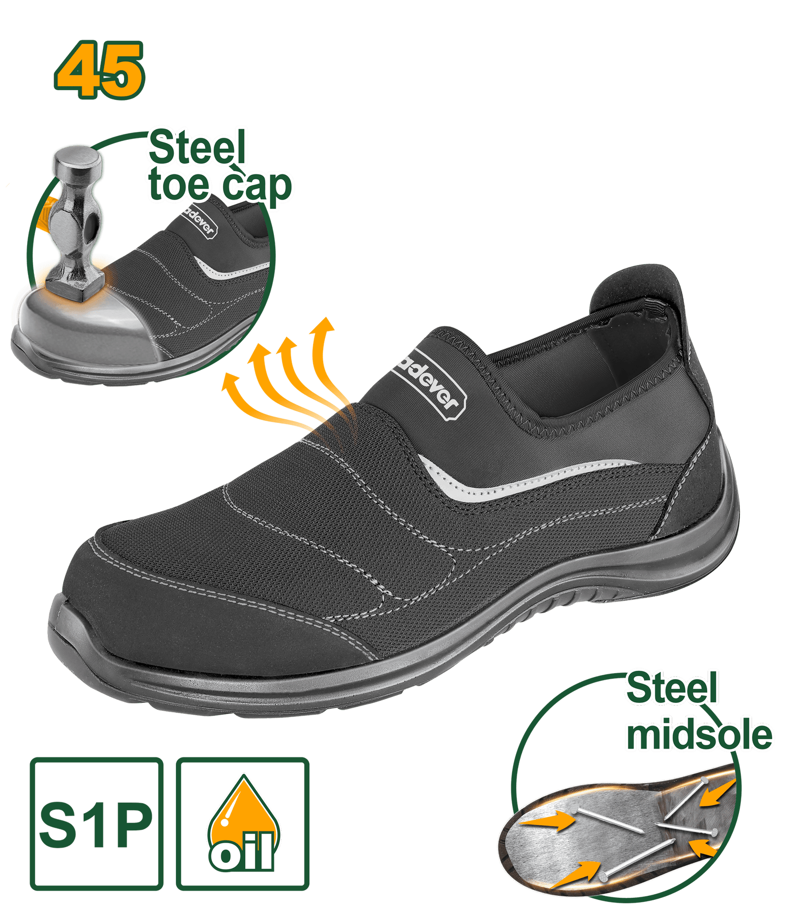 Chaussures de Sécurité Sans Lacet Jadavar | Confort Chaussures de Sécurité Sans Lacet Jadever | Confort – Image 1
