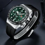 Montre MINI FOCUS Homme - Chronographe Sport Vert & Argent