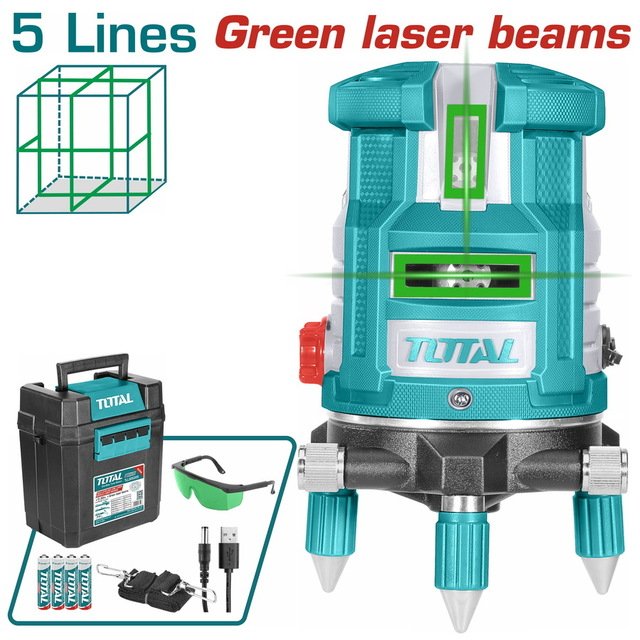 Niveau Laser Vert 5 Lignes TOTAL TLL305205 | Précis Niveau Laser Vert 5 Lignes TOTAL TLL305205 | Précis – Image 1