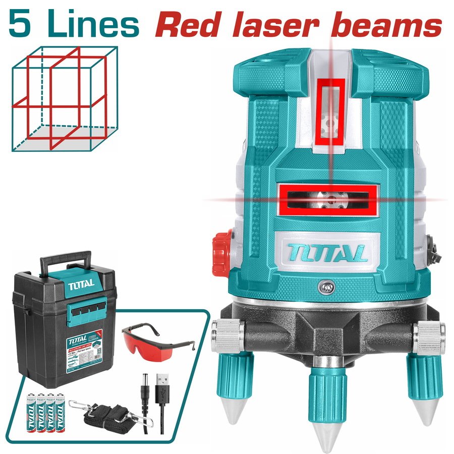 Niveau Laser Rouge 5 Lignes TOTAL TLL306505 | Précis Niveau Laser Rouge 5 Lignes TOTAL TLL306505 | Précis – Image 1
