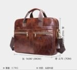 Sacoche Ordinateur en Cuir Marron - Sac de Travail Homme – Image 2