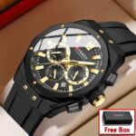 Montre Chronographe CURREN Homme - Design Noir et Or Luxe – Image 2