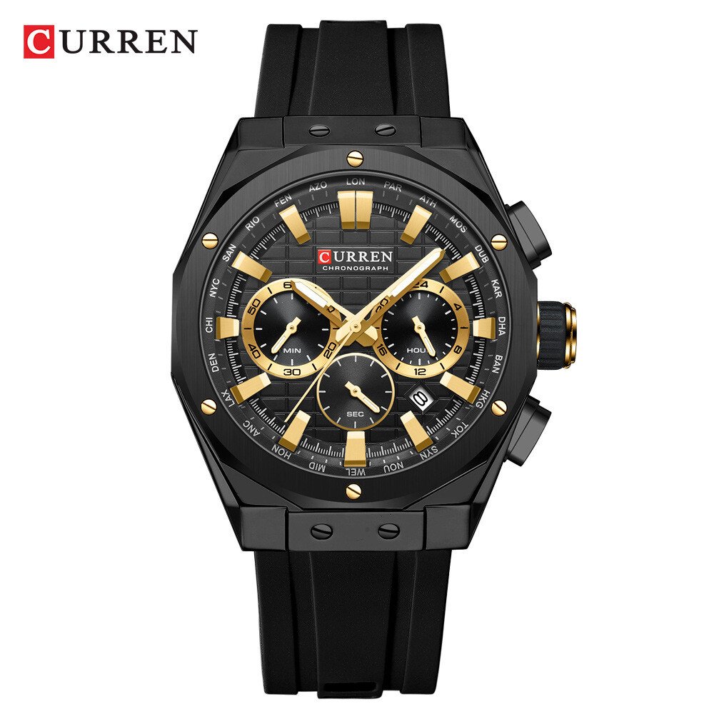 Montre Chronographe CURREN Homme - Design Noir et Or Luxe Montre Chronographe CURREN Homme - Design Noir et Or Luxe – Image 1