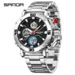 Montre SANDA Homme Sport Argent - Double Affichage & Étanche – Image 2