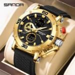 Montre SANDA Homme Sport Or - Double Affichage & Étanche 5ATM – Image 2