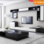 Meuble TV Mural Complet et Table Basse Noir Blanc UL-TVS8125