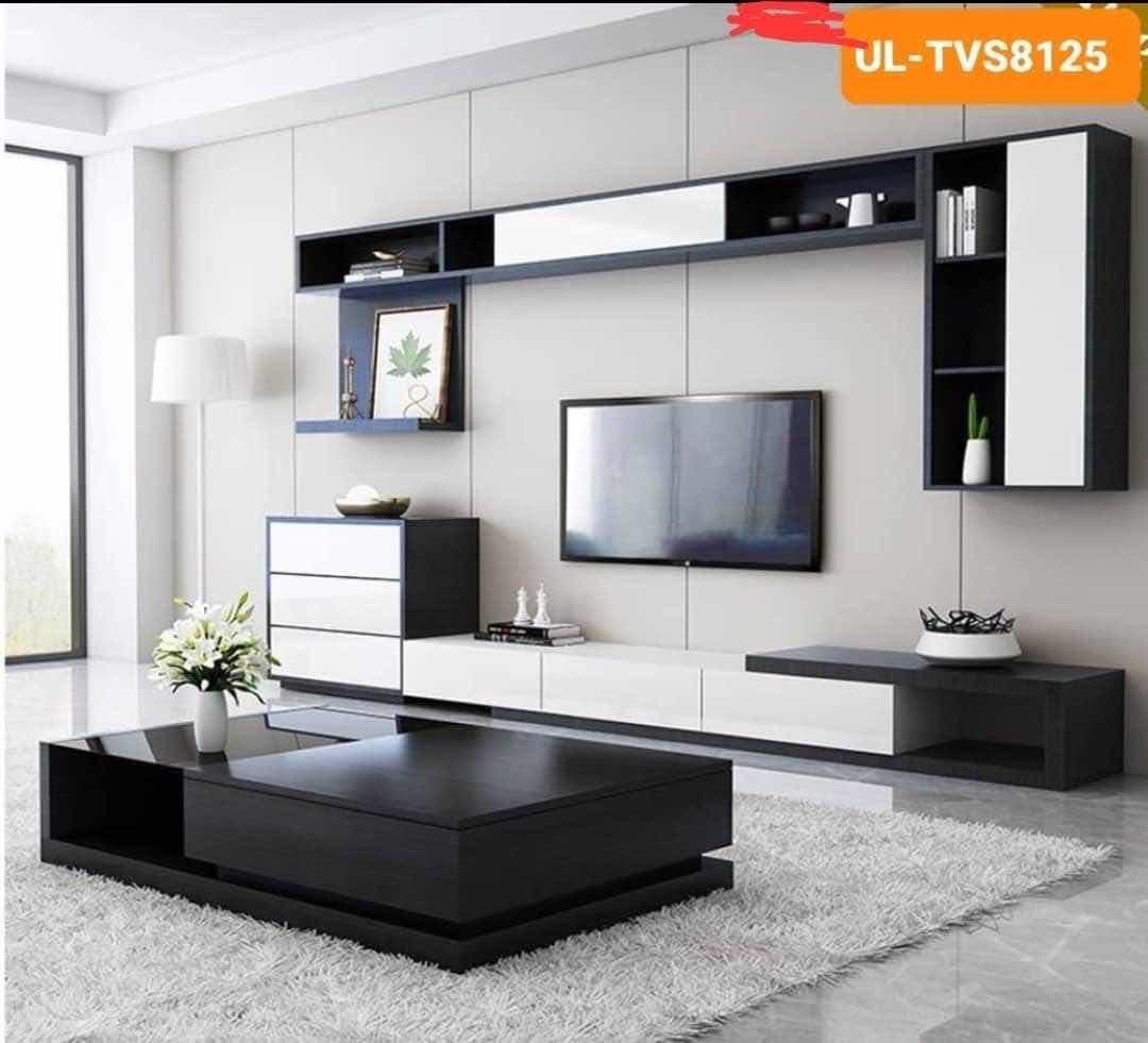 WhatsApp Image 2026-06-22 at 15.09.43 (2) Meuble TV Mural Complet et Table Basse Noir Blanc UL-TVS8125 – Image 1
