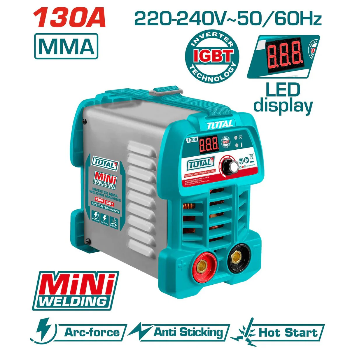 Mini Poste à Souder Inverter 130A TOTAL | Technologie IGBT Poste à Souder Inverter 130A TOTAL | Technologie IGBT – Image 1