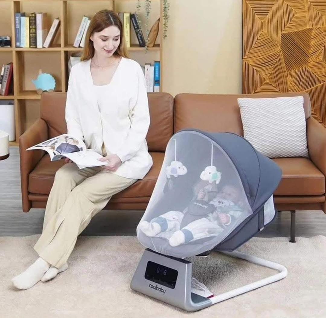 Balancelle Électrique Bébé avec Télécommande et Musique Balancelle Électrique Bébé avec Télécommande et Musique – Image 1