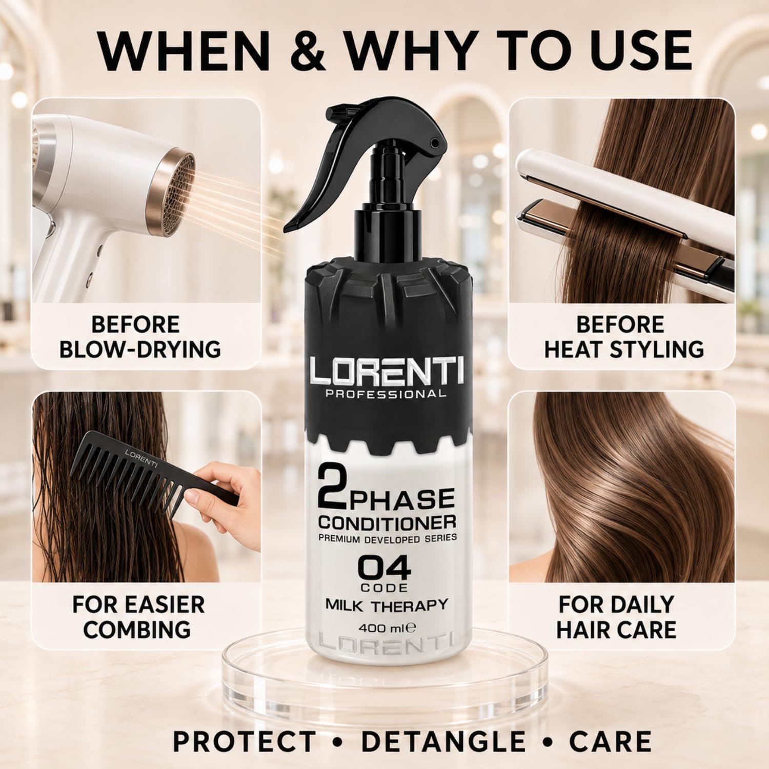 Spray Lorenti 2 Phase Conditioner Argan Oil 400 ml Cheveux Spray Lorenti 2 Phase Conditioner Argan Oil 400 ml Cheveux – Image 1
