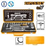 Coffret à Douilles INGCO 24 Pièces 1/2" Cr-V Professionnel