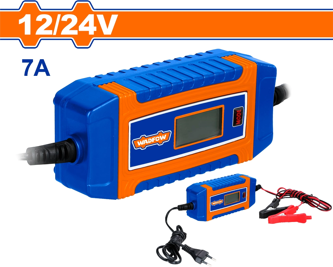 Chargeur Batterie WADFOW 12V/24V 7A Intelligent Numérique Chargeur Batterie WADFOW 12V/24V 7A Intelligent Numérique – Image 1