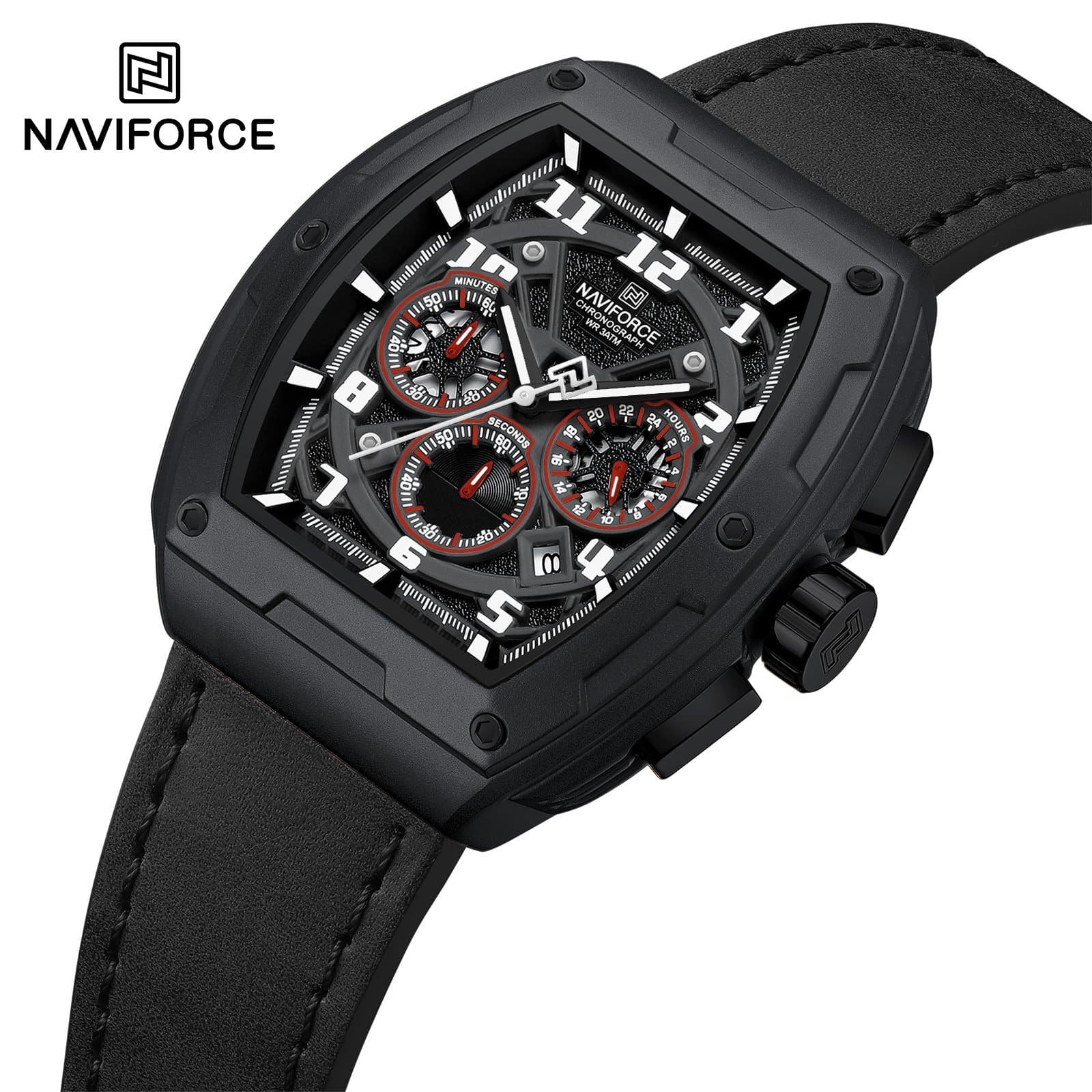 Montre Homme NAVIFORCE Chronographe Noire 3ATM Style Sportif Montre Homme NAVIFORCE Chronographe Noire 3ATM Style Sportif – Image 1
