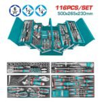 Coffret Outils TOTAL 116 Pièces 1/2 1/4 Caisse Métallique