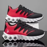 Baskets Homme Noir Rouge Semelle Épaisse Style Sport Urbain – Image 2