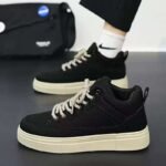 Baskets Homme Noires Semelle Beige Style Urbain Moderne Chic
