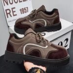 Baskets Homme Marron Semelle Épaisse Style Urbain Tendance – Image 3