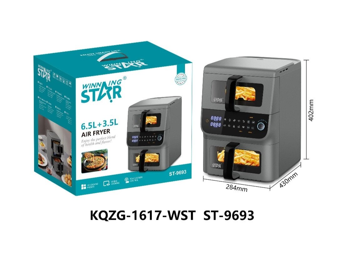 Air Fryer Winning Star ST-9693 10L Double Panier Digital Air Fryer Winning Star ST-9693 10L Double Panier Digital – Image 1