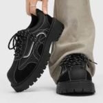 Baskets Homme Noires à Semelle Épaisse Style Urbain Tendance