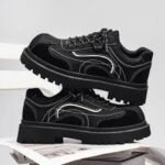 Baskets Homme Noires à Semelle Épaisse Style Urbain Tendance – Image 2